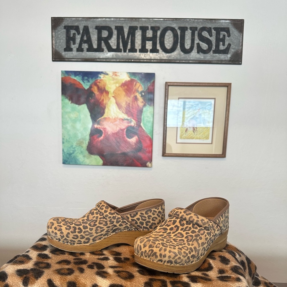Leopard Print Dansko Clogs